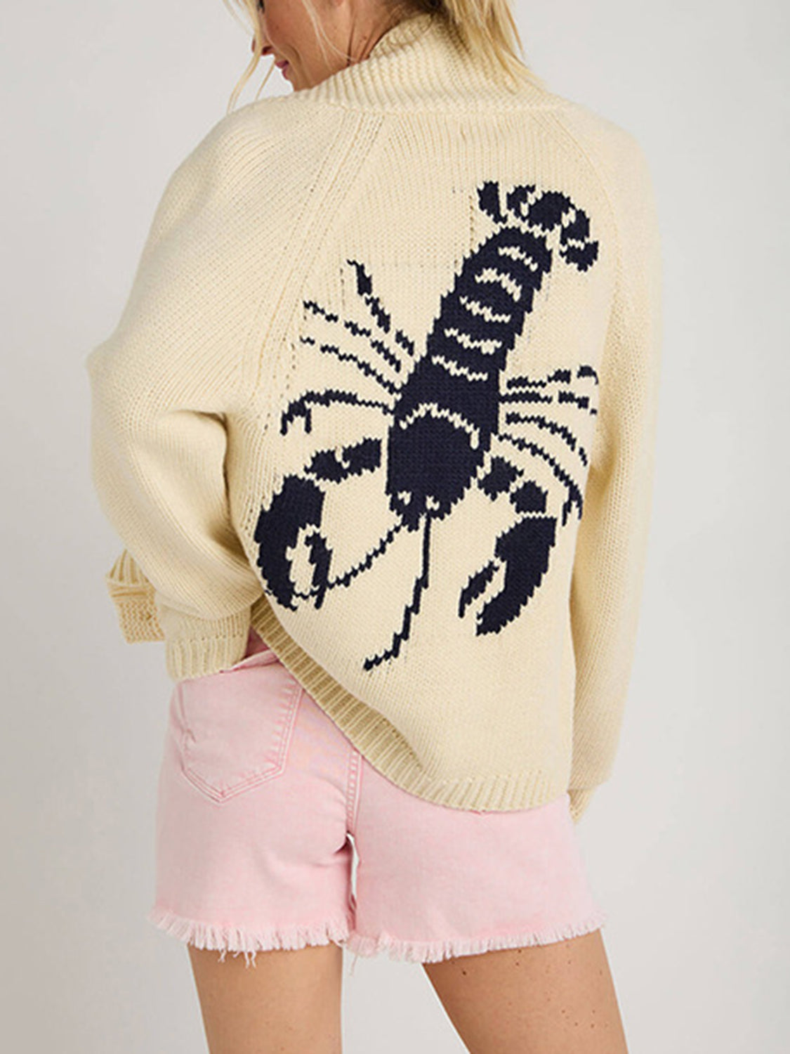 Lobster Button Up Long Sleeve Cardigan