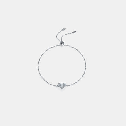 Aura Stylo - Moissanite 925 Sterling Silver Heart Bracelet