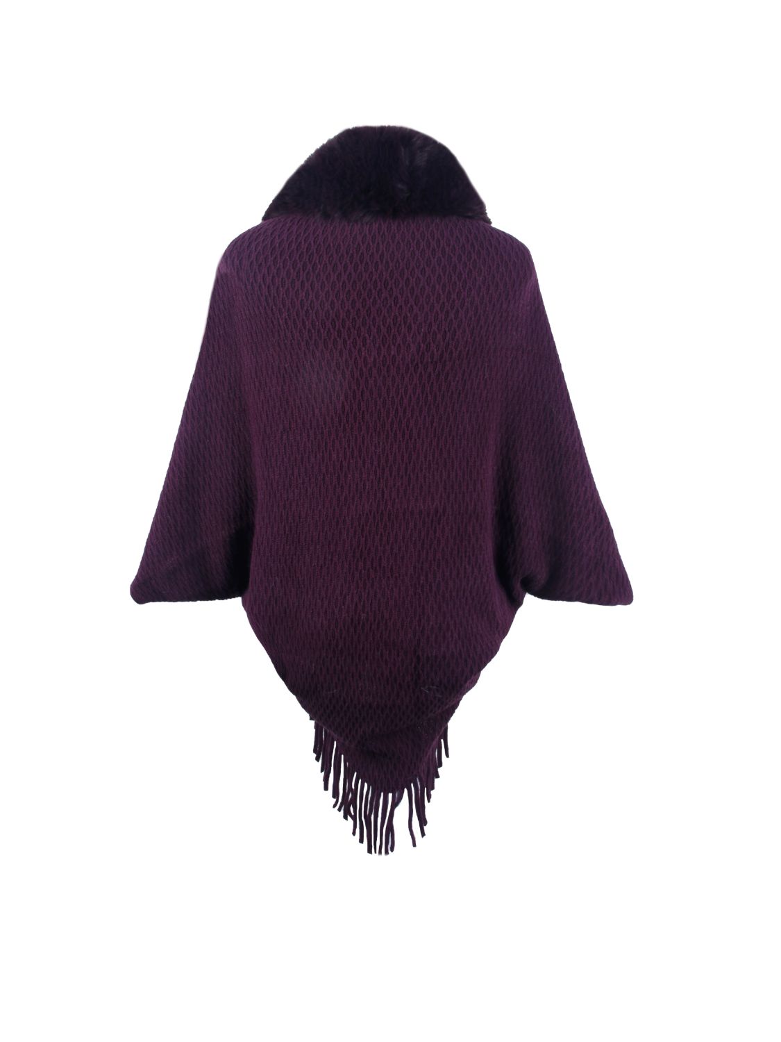 Aura Stylo - Open Front Fringe Hem Poncho