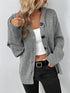 Aura Stylo - Button Up Drawstring Long Sleeve Hooded Cardigan