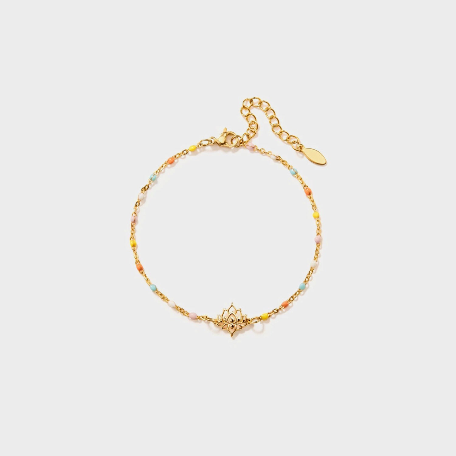 Aura Stylo - Lotus Shape 18K Gold-Plated Bead Bracelet