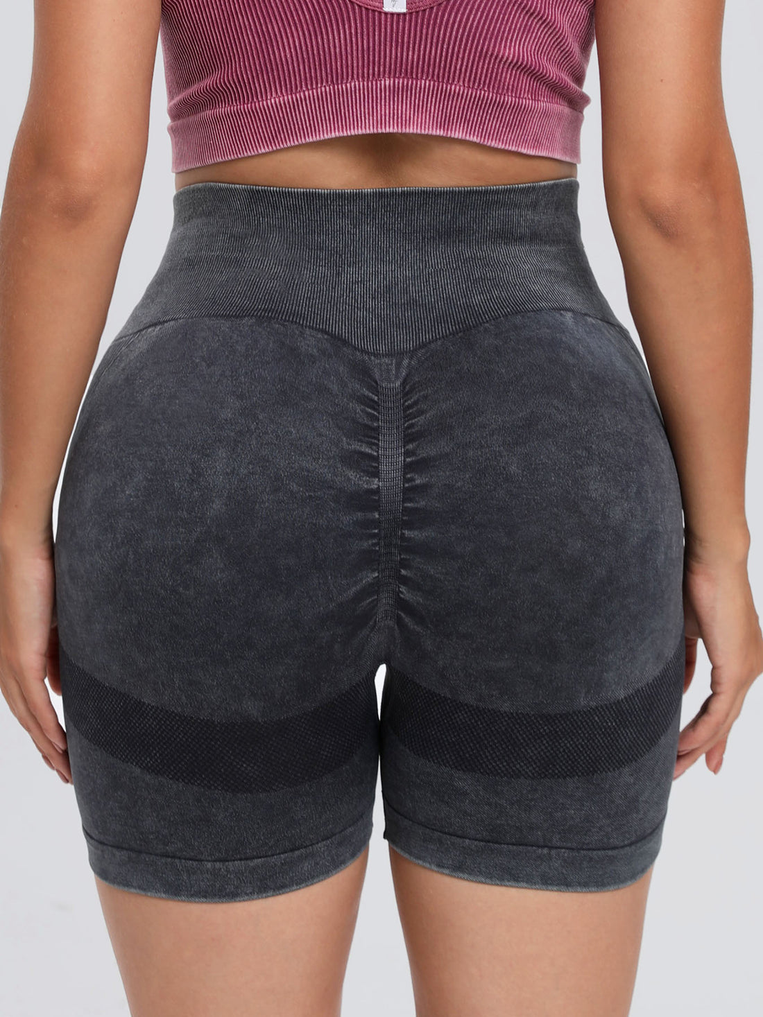 Aura Stylo - Washed High Waist Active Shorts