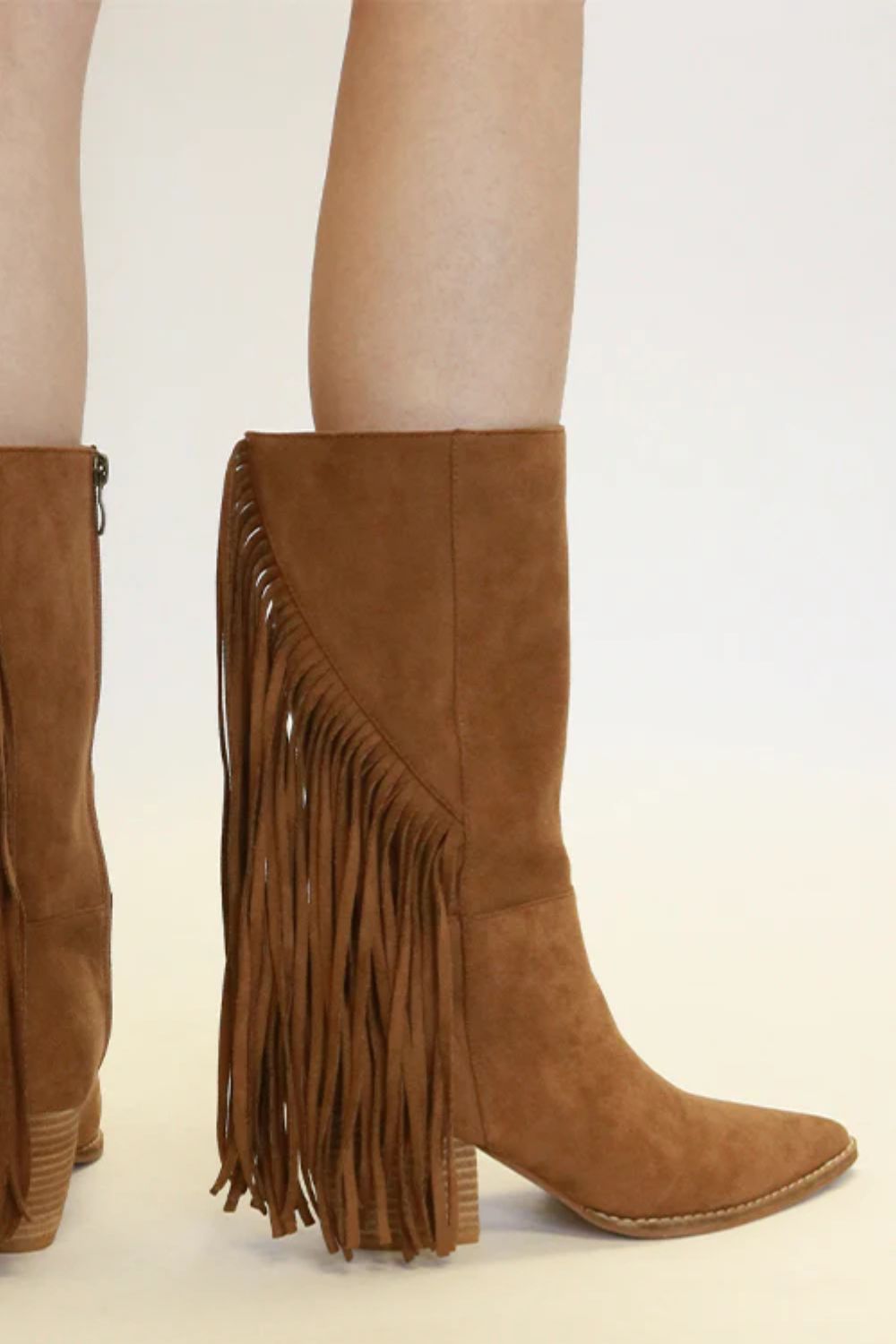 Aura Stylo - Beast Fashion Suede Fringe Point Toe Boots