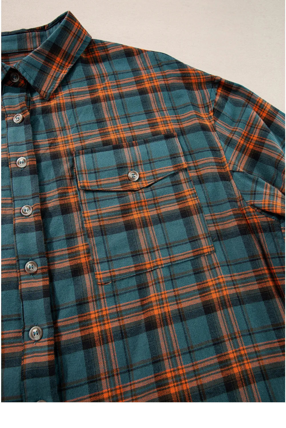 Aura Stylo - Plaid Collared Neck Long Sleeve Shirt