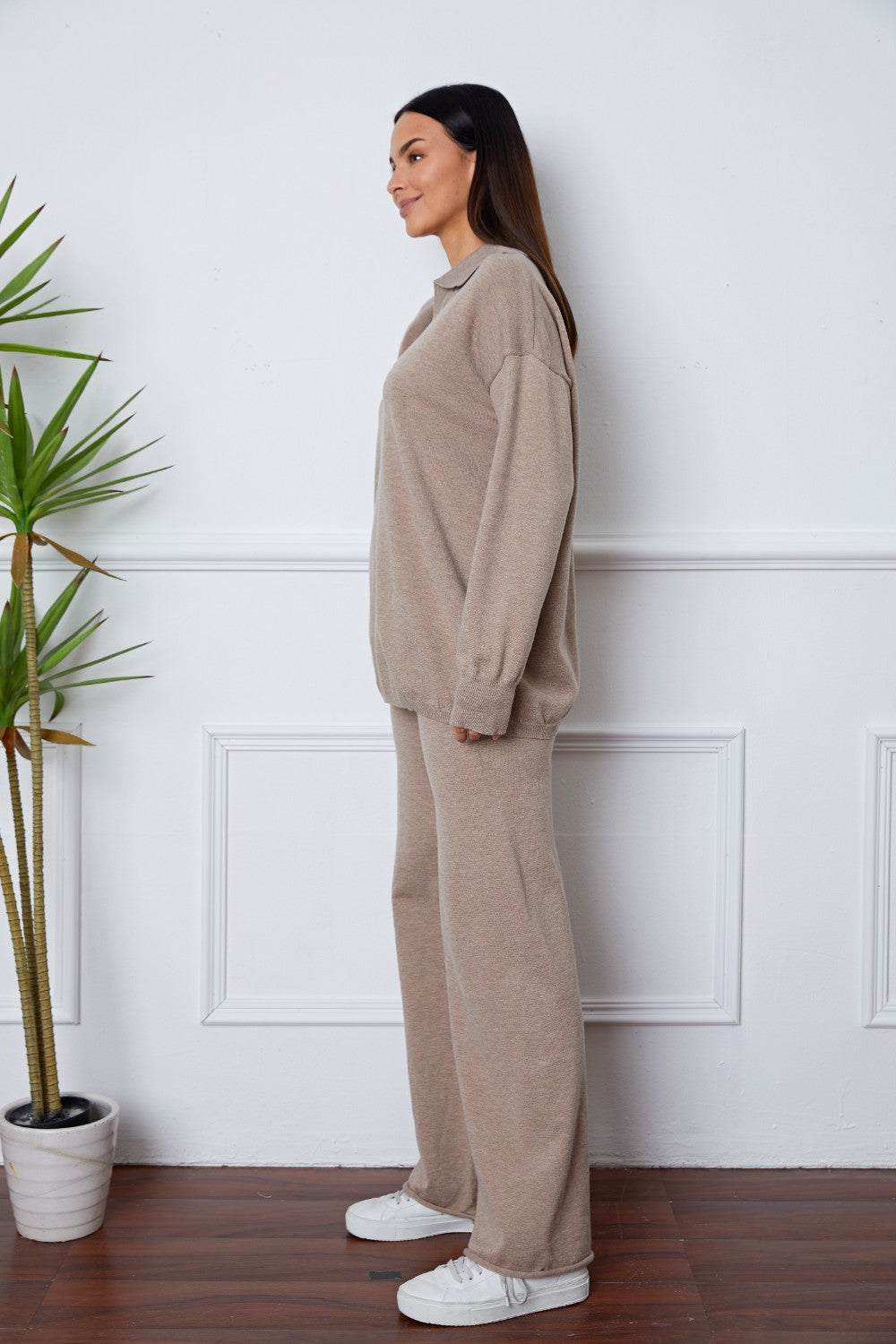 Aura Stylo - Dropped Shoulder Sweater and Long Pants Set