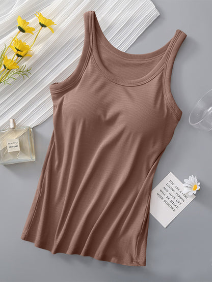 Round Neck Tank with stylish Bra