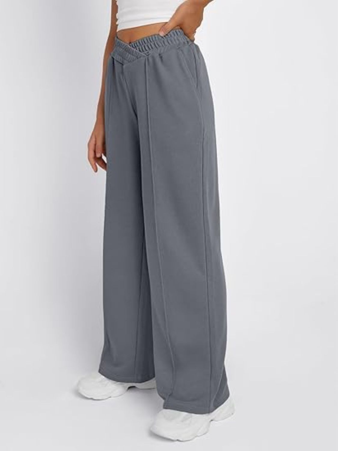 Elastic Waist Wide Leg Pants