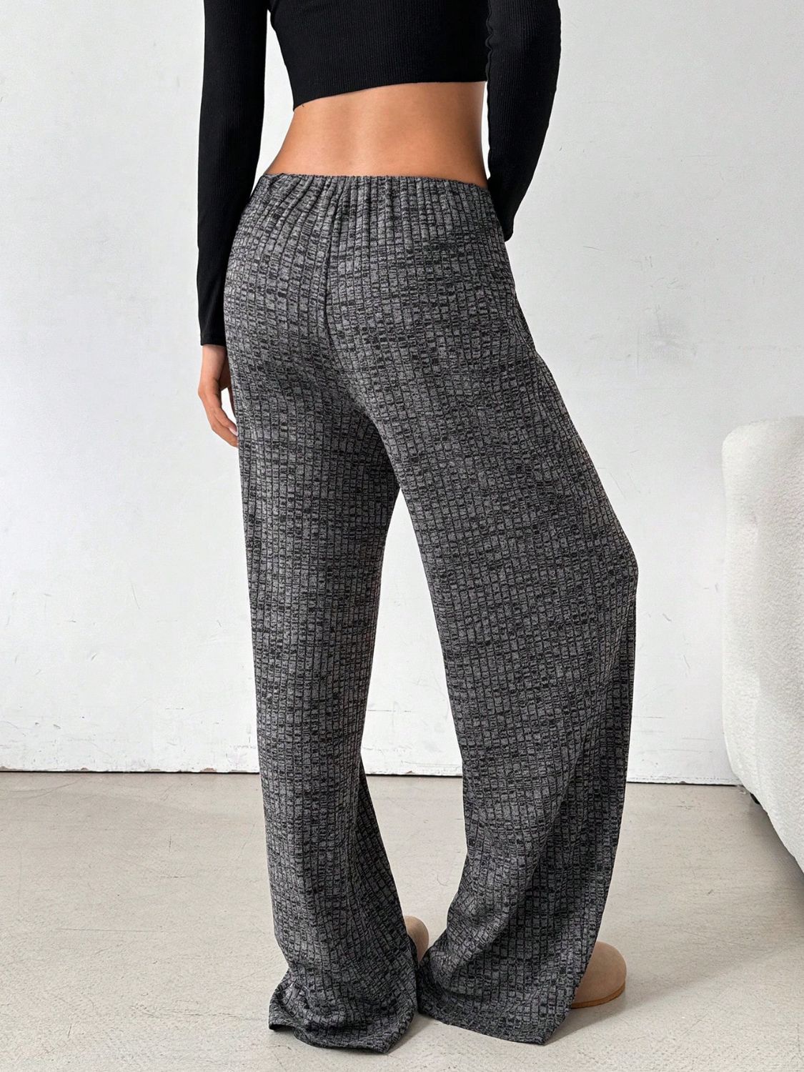 Aura Stylo - Tied Striped Wide Leg Pants