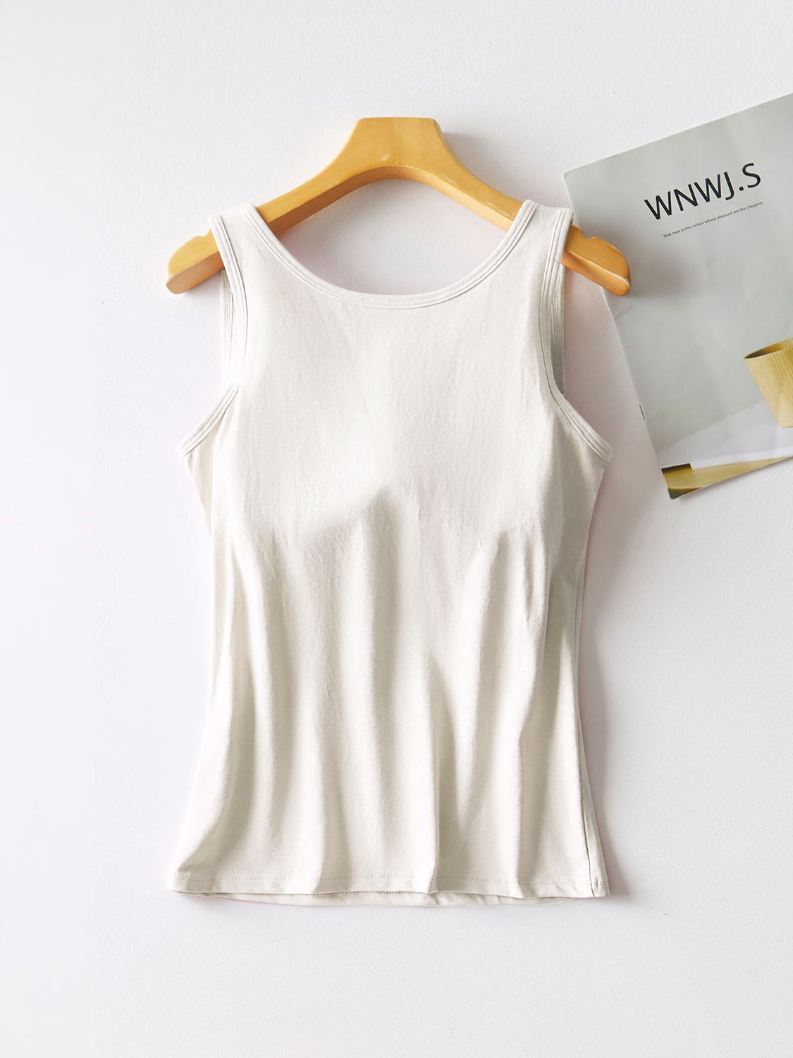 Trendy Round Neck Tank with Bra