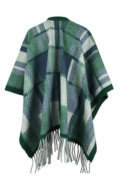 Aura Stylo - Cloak Sleeve Fringe Detail Poncho