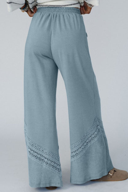 Aura Stylo - Lace Detail Wide Leg Pants