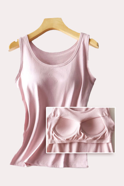 Trendy Round Neck Tank with Bra