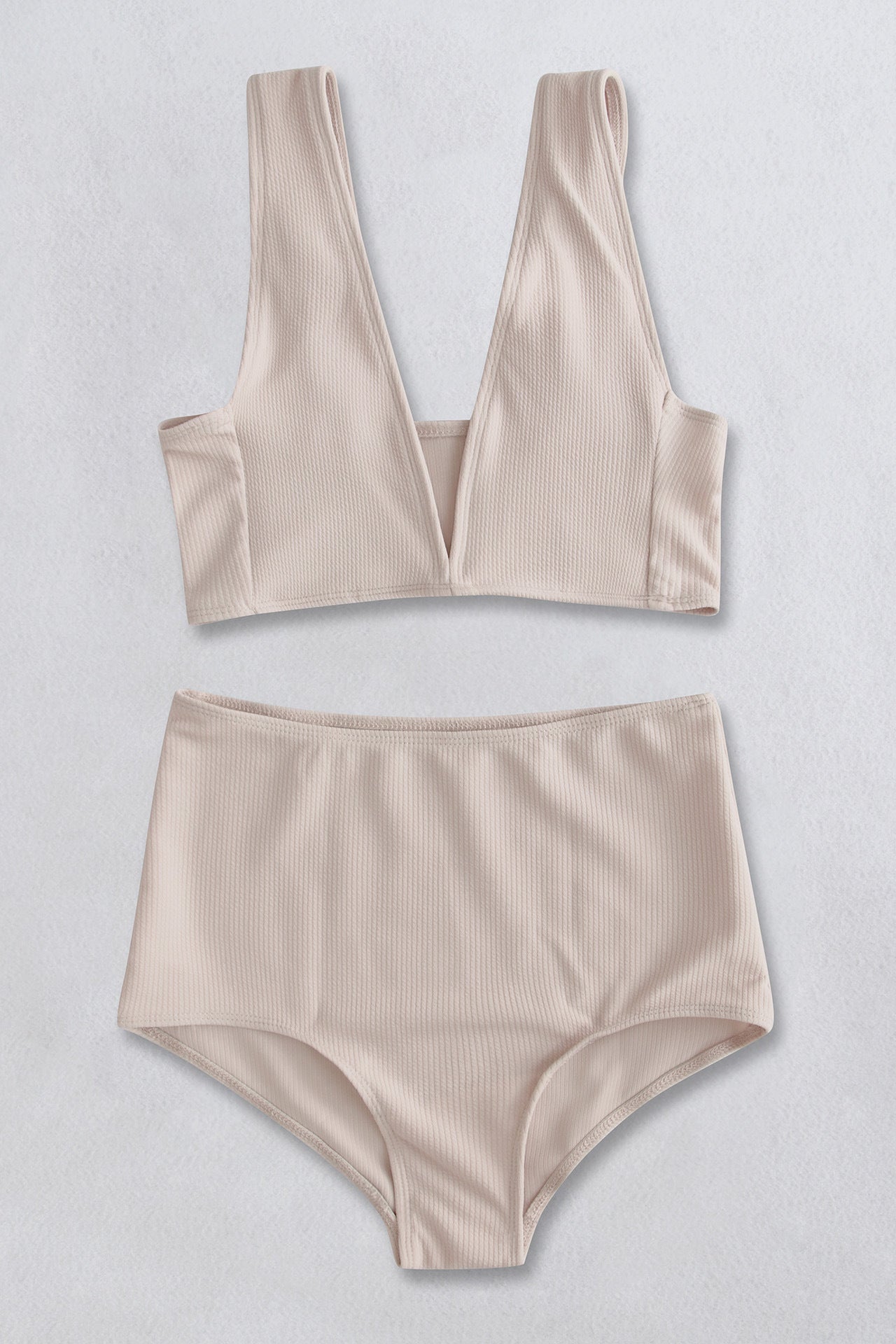 Aura Stylo - Ribbed V-Neck Bikini Set