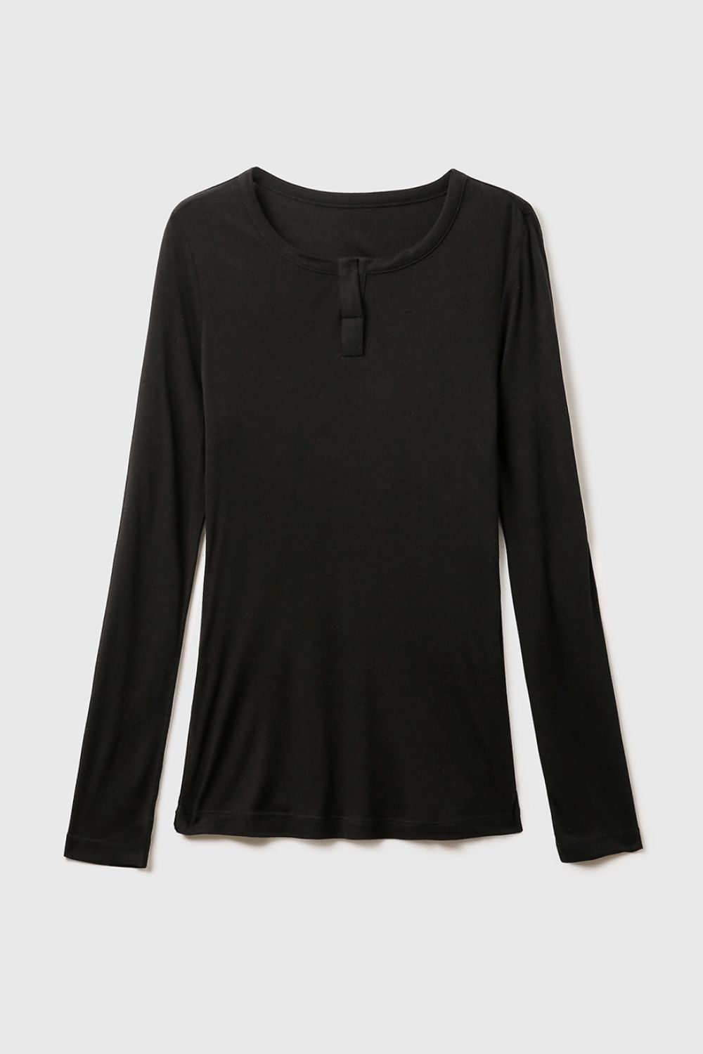 Basic Bae Notched Long Sleeve T-Shirt