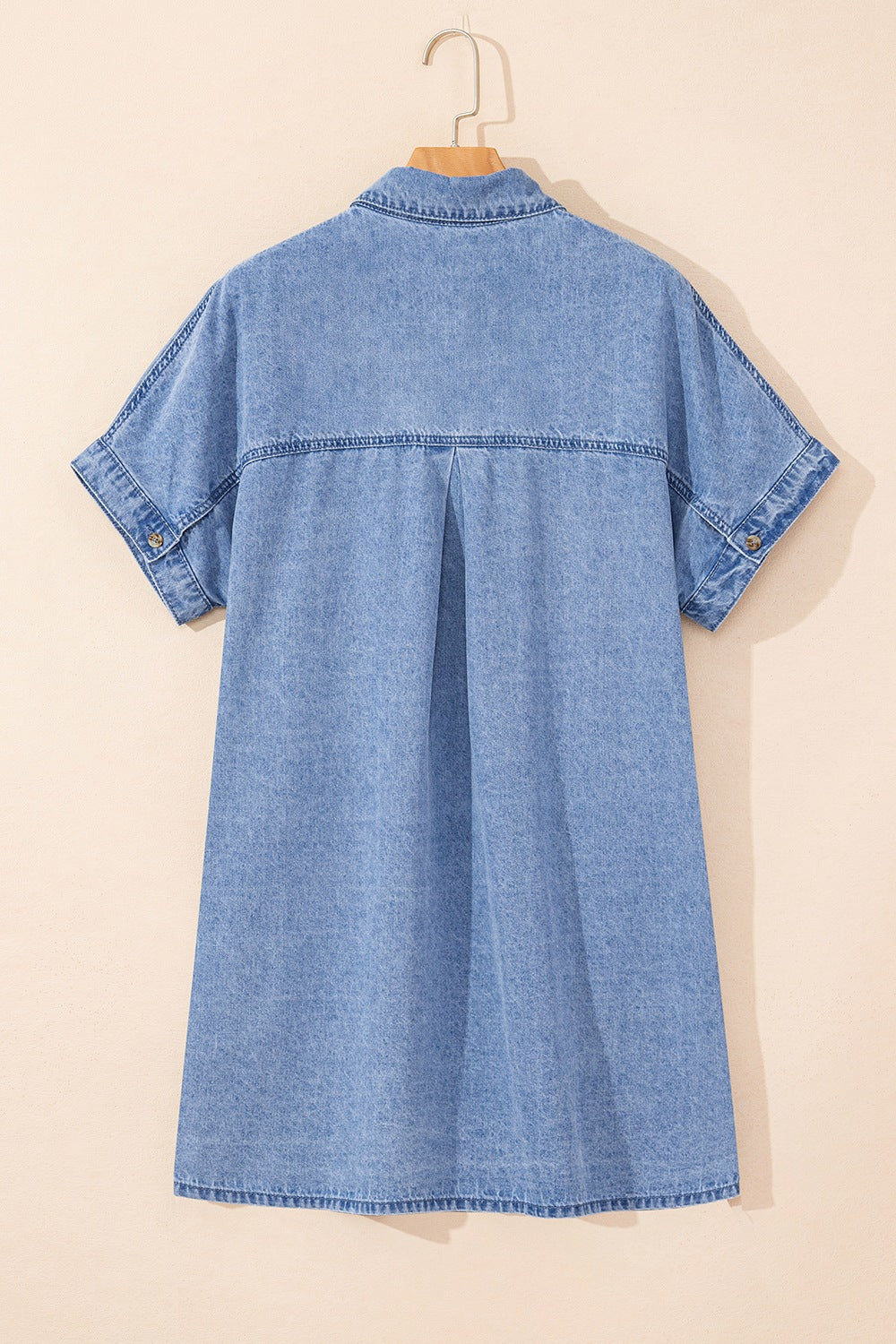 Aura Stylo - Button Down Short Sleeve Denim Dress