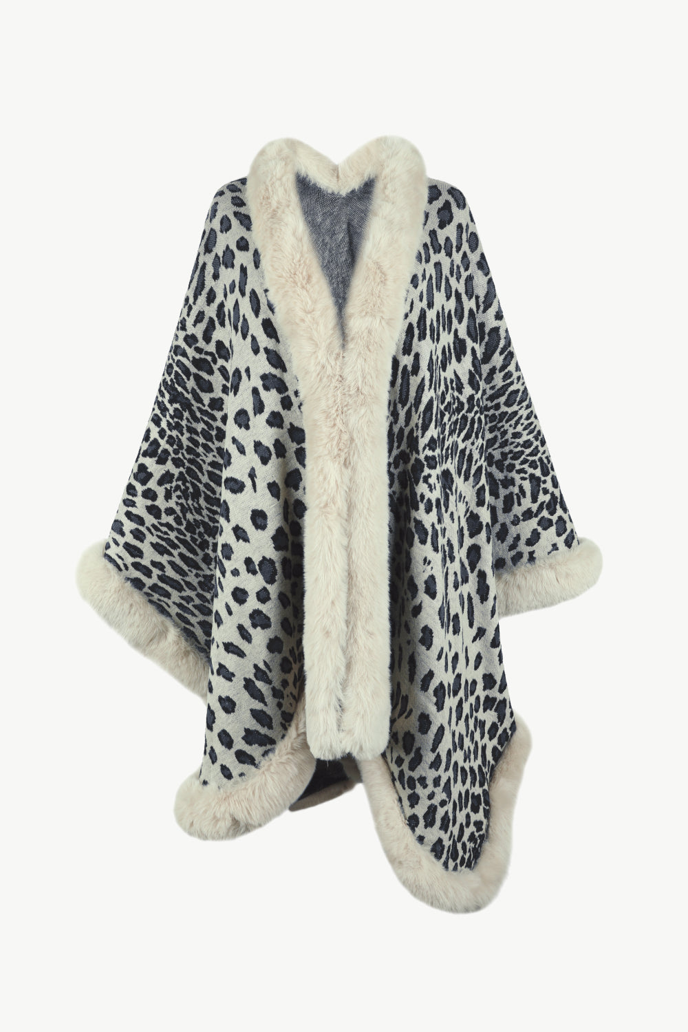 Aura Stylo - Leopard Open Front Poncho