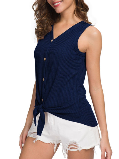 Sophisticated Tied V-Neck Tank