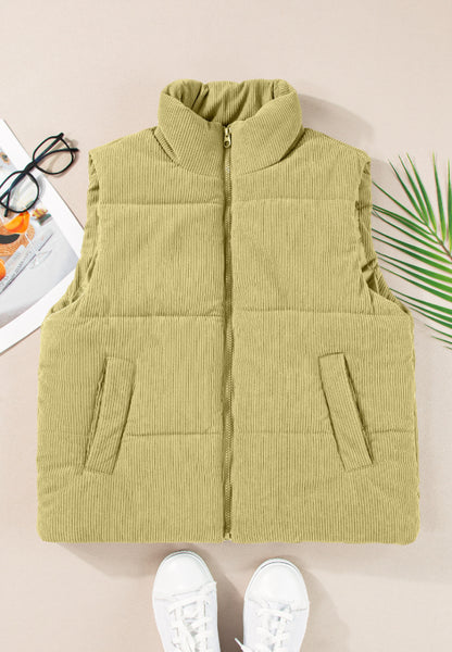 Aura Stylo - Zip Up Turtleneck Vest Coat