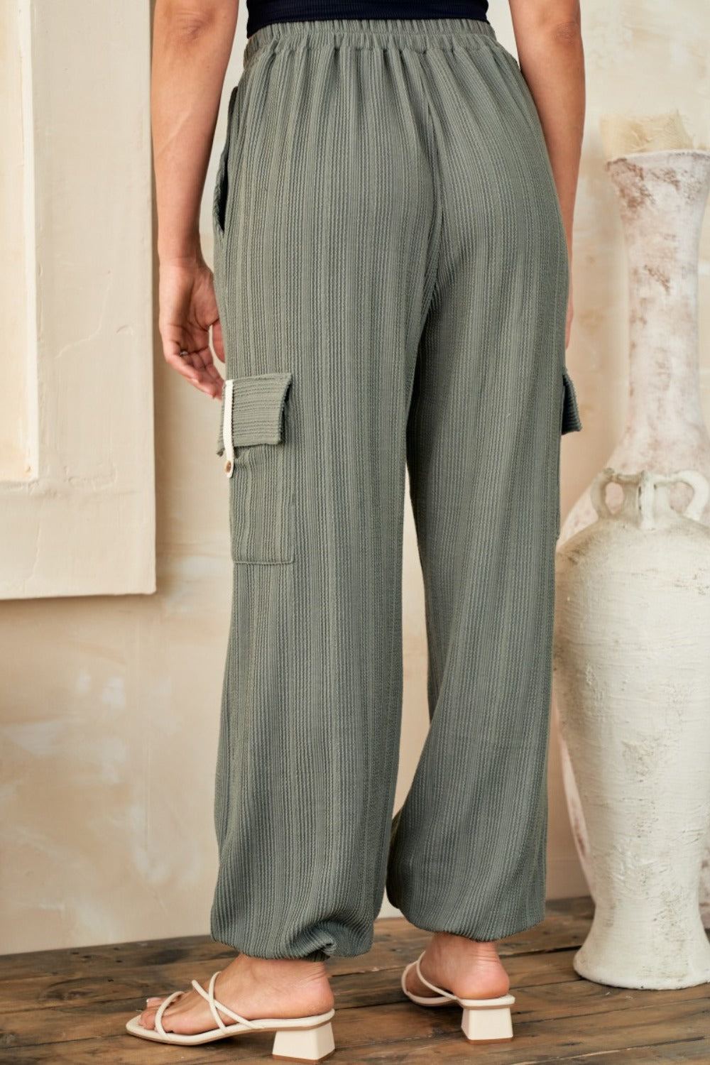 Hailey &amp; Co Textured Rib Cargo Pants