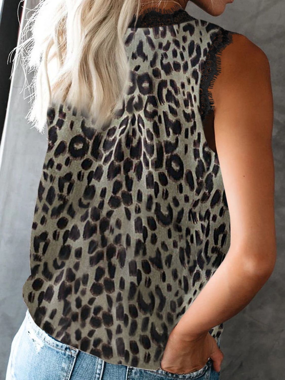 Trendy Lace Detail V-Neck Tank