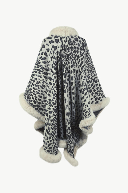 Aura Stylo - Leopard Open Front Poncho