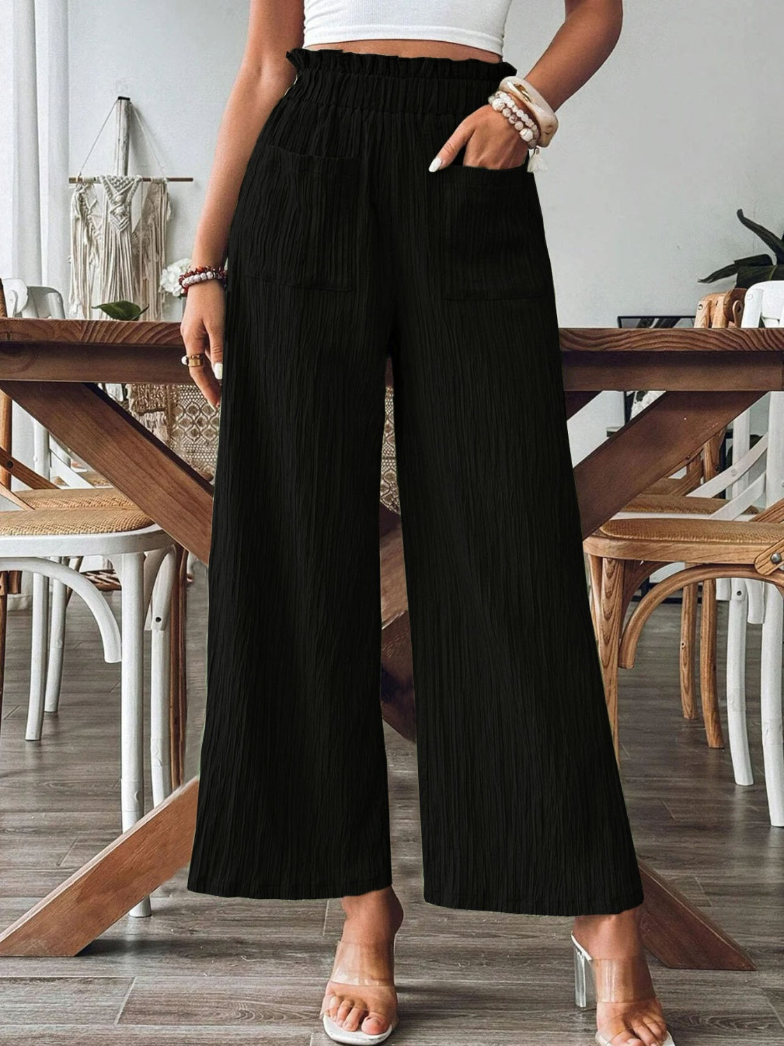 Aura Stylo - Frill Wide Leg Pants