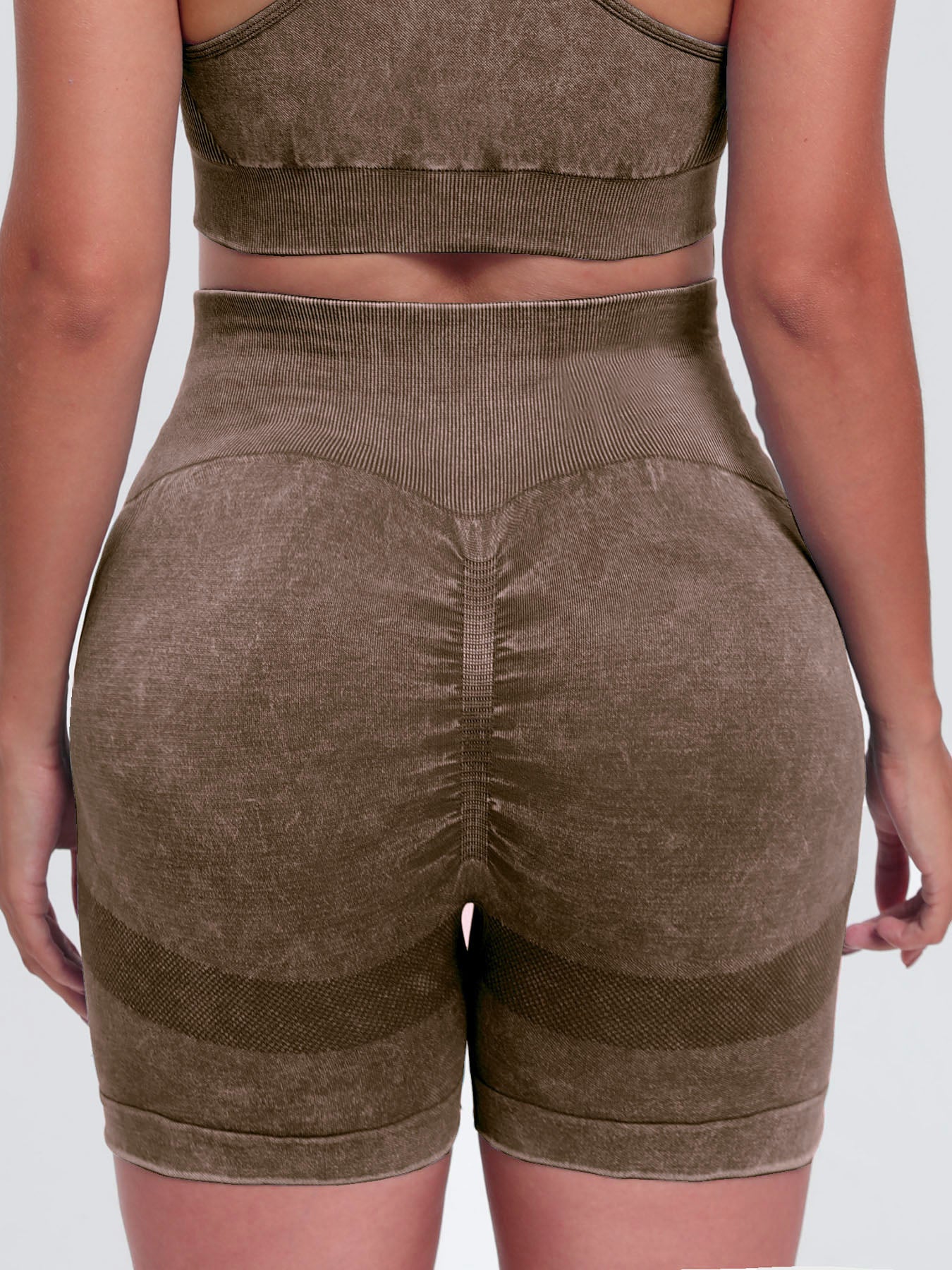 Aura Stylo - Washed High Waist Active Shorts