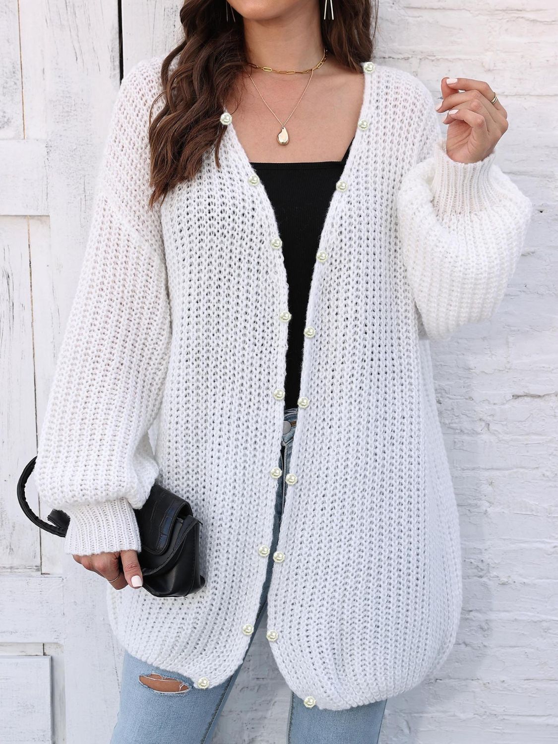 Open Front Long Sleeve Cardigan