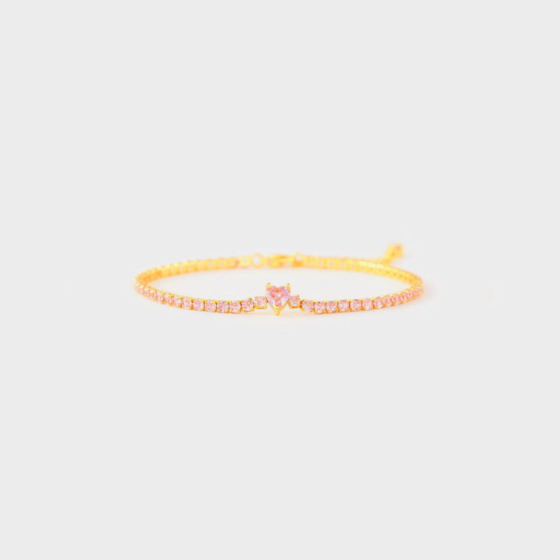 Aura Stylo - Heart Shape Inlaid Zircon 18K Gold-Plated Bracelet