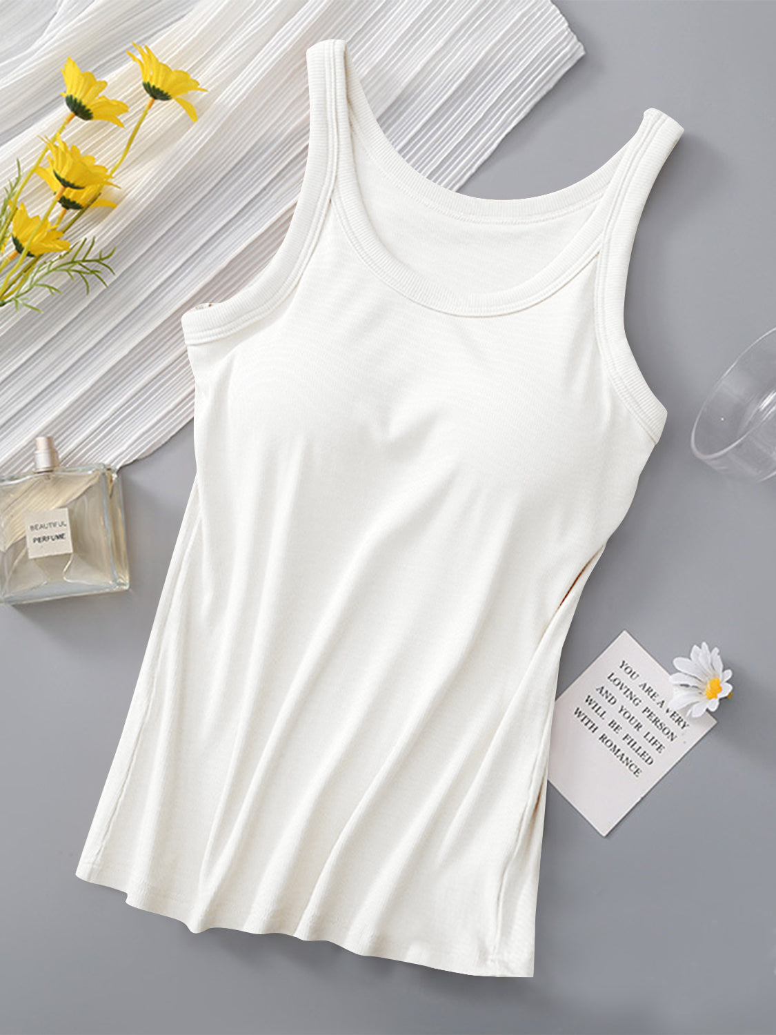 Round Neck Tank with stylish Bra