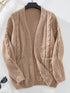 Aura Stylo - Cable-Knit Open Front Long Sleeve Cardigan