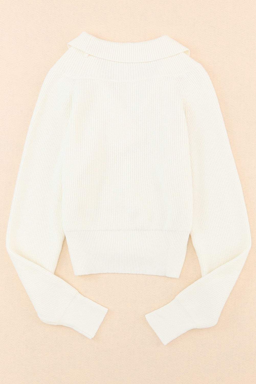 Aura Stylo - Ribbed Surplice Long Sleeve Sweater