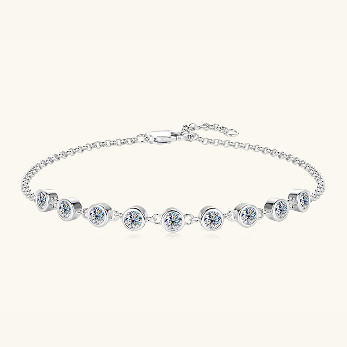 Aura Stylo - Inlaid Moissanite 925 Sterling Silver Bracelet