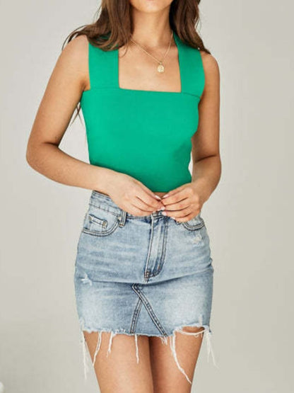 Comfy Square Neck Wide Strap Tank