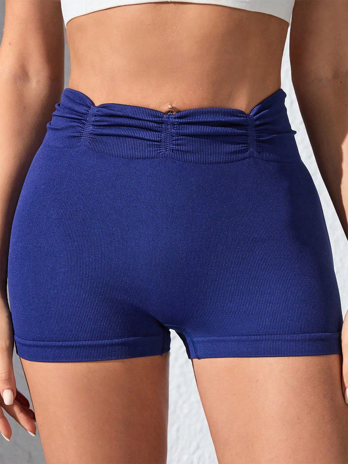 Aura Stylo - Ruched High Waist Active Shorts