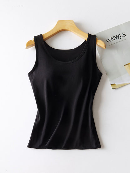 Trendy Round Neck Tank with Bra