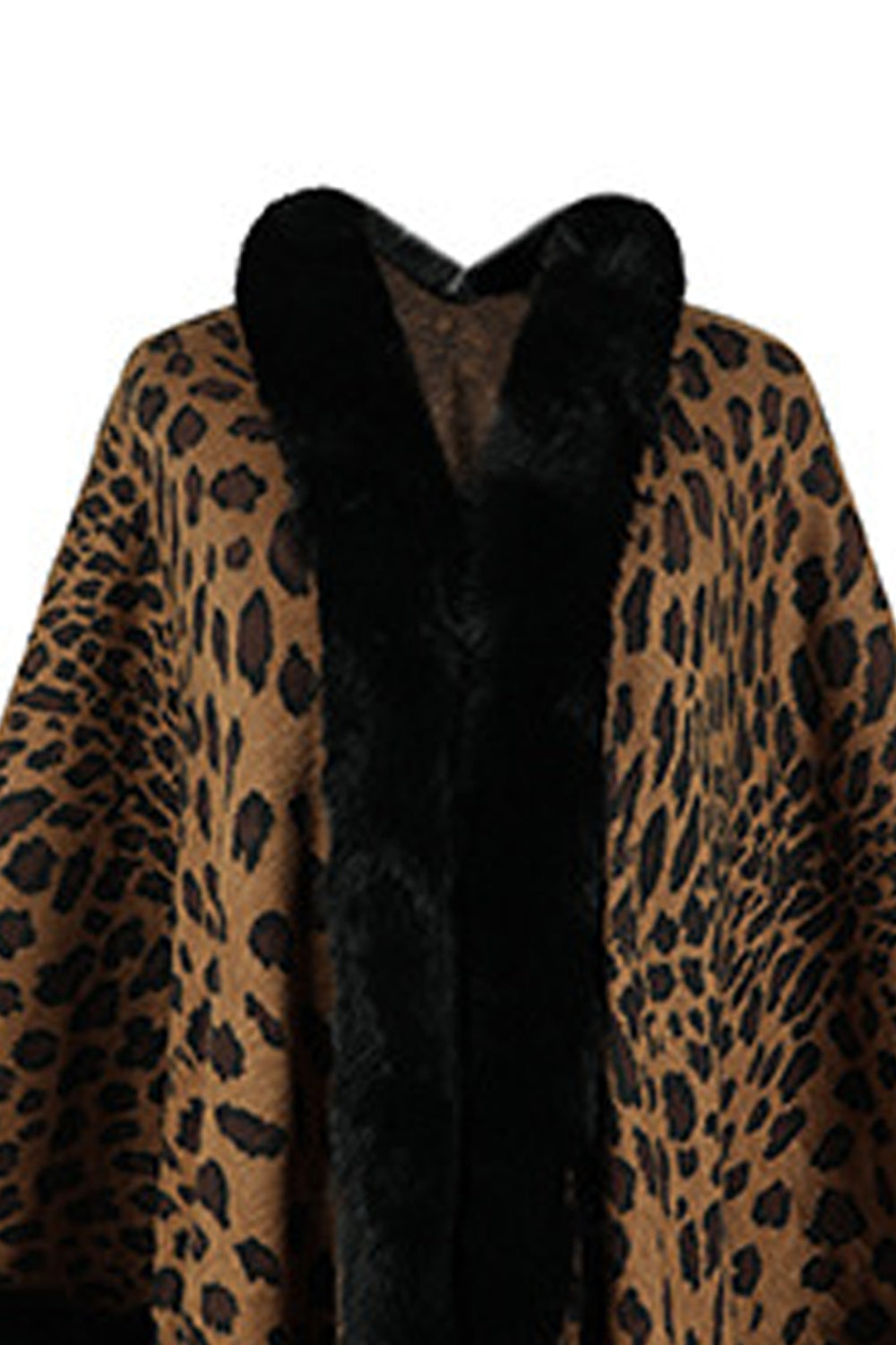 Aura Stylo - Leopard Open Front Poncho