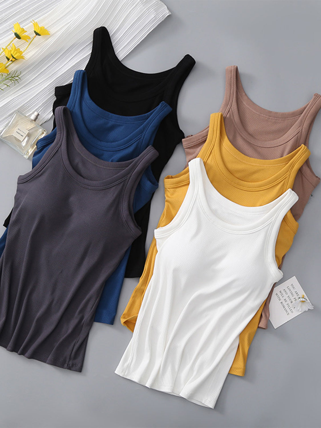 Round Neck Tank with stylish Bra