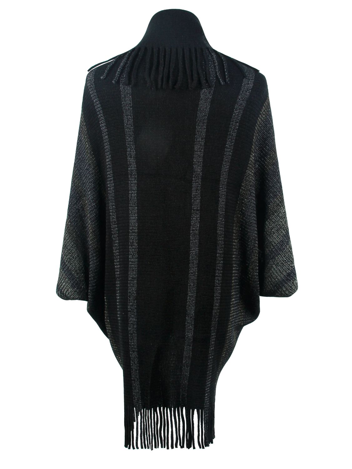 Aura Stylo - Fringe Detail Open Front Poncho