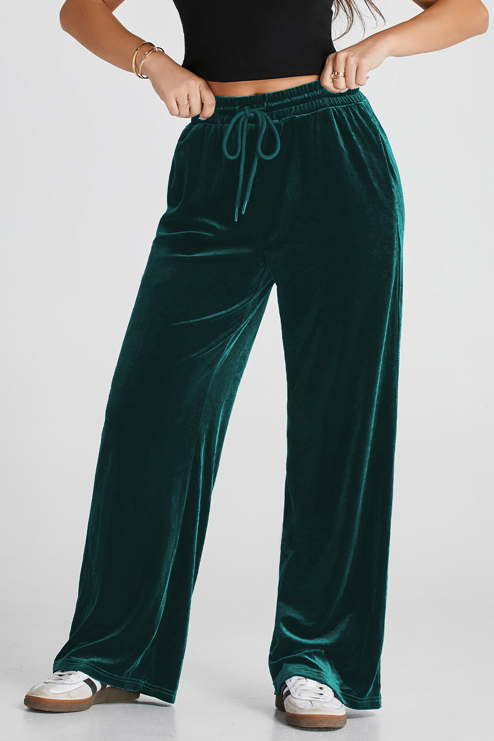 Aura Stylo - Drawstring Wide Leg Active Pants