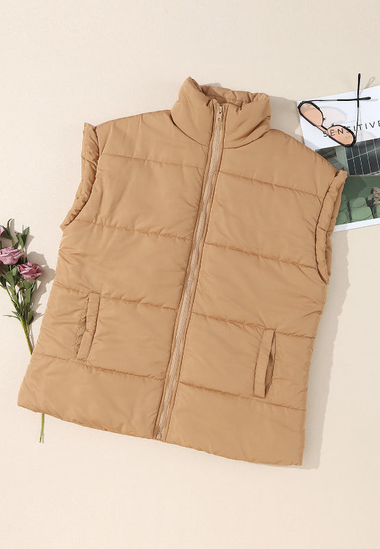 Aura Stylo - Zip Up Vest Coat with Pockets