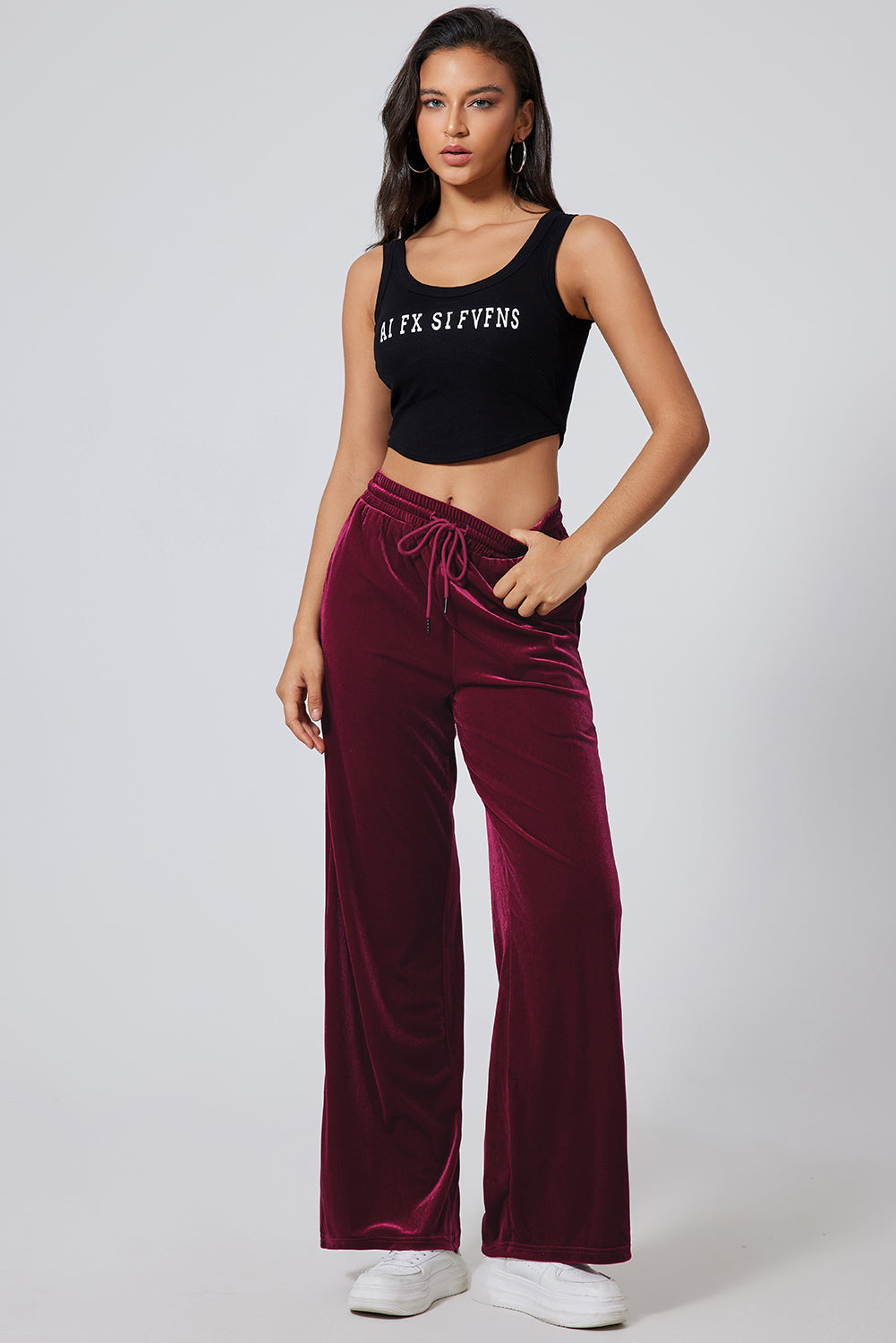 Aura Stylo - Drawstring Wide Leg Active Pants