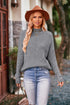 Aura Stylo - Mock Neck Rib-Knit Sweater