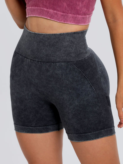 Aura Stylo - Washed High Waist Active Shorts