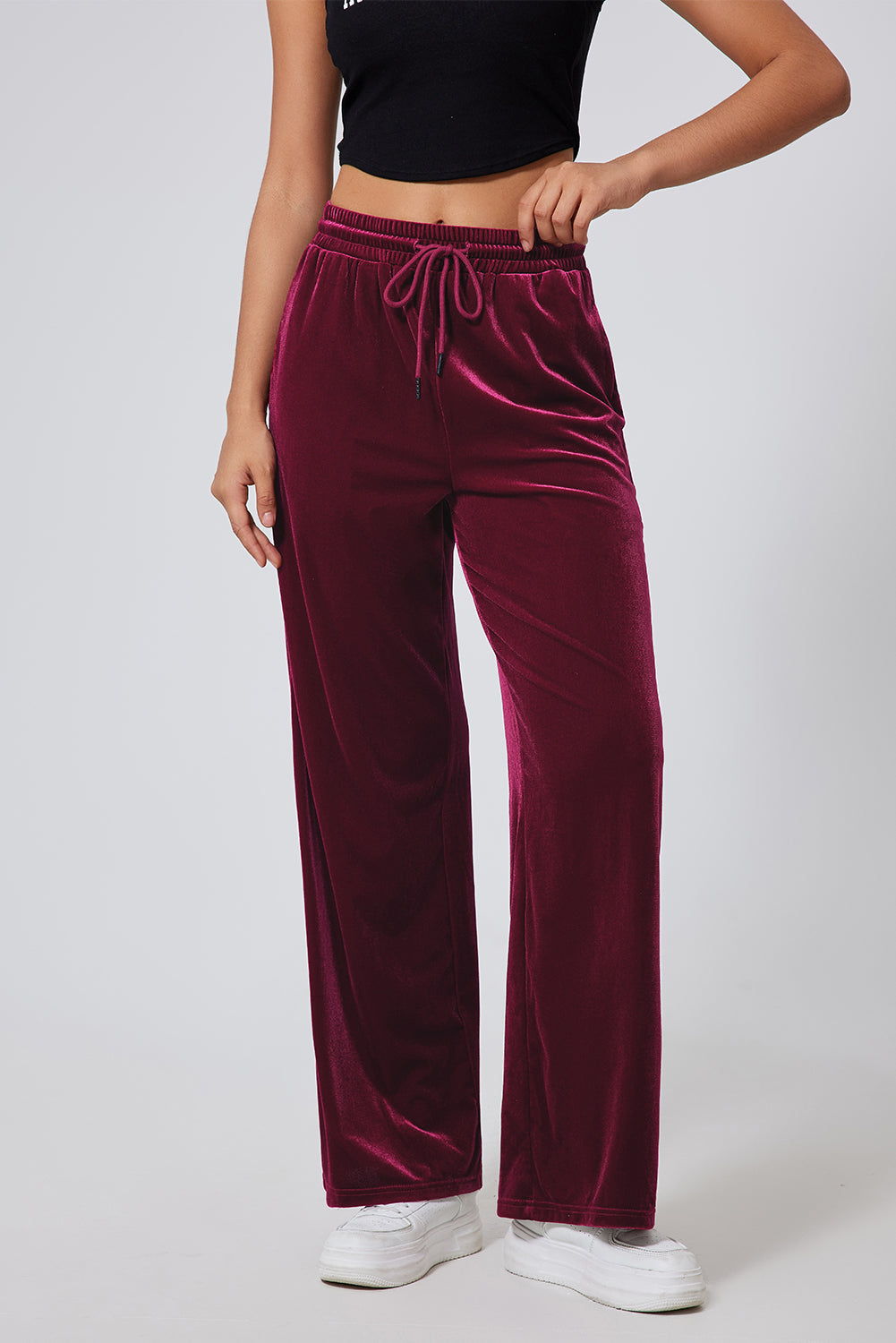 Aura Stylo - Drawstring Wide Leg Active Pants