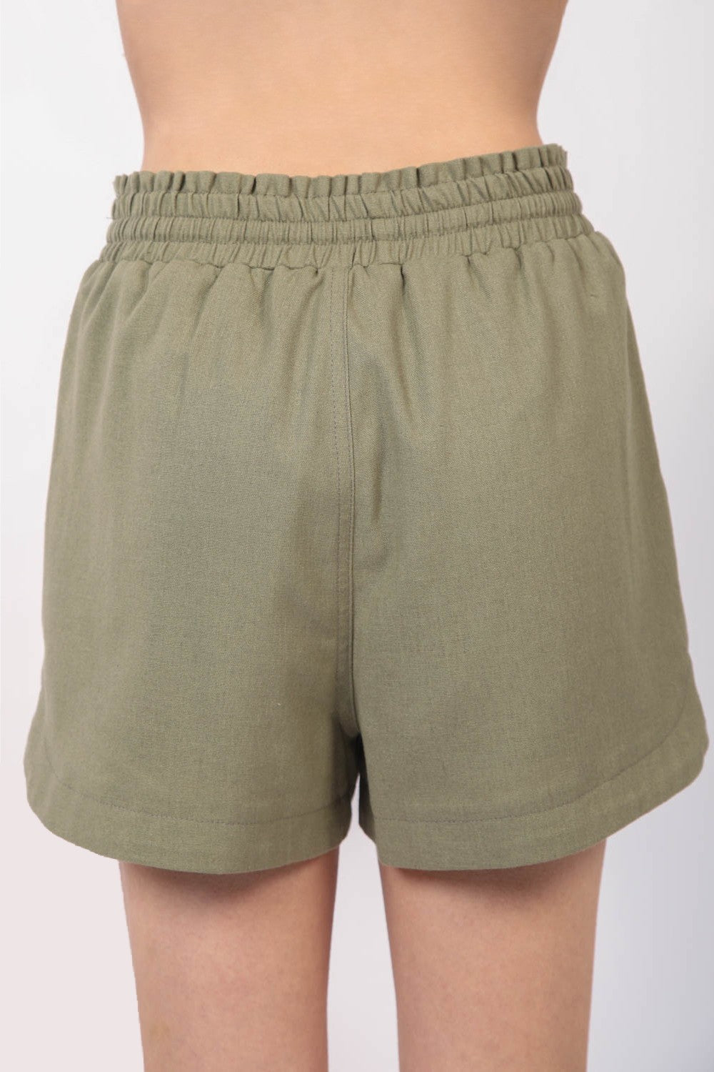 Aura Stylo - VERY J Drawstring Elastic Waist Linen Shorts