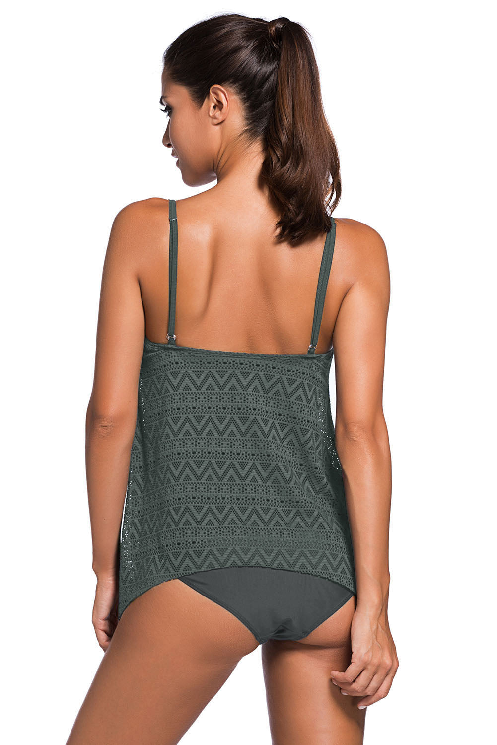 Aura Stylo - Full Size Spaghetti Strap Scoop Neck Tankini Set