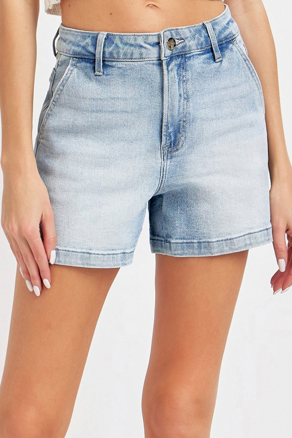 Risen Full Size High Rise Denim Shorts