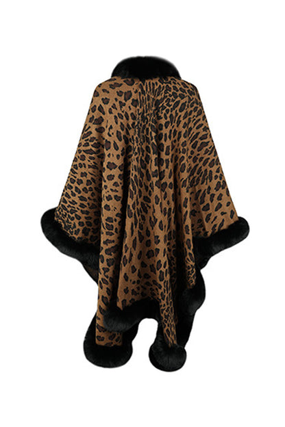 Aura Stylo - Leopard Open Front Poncho