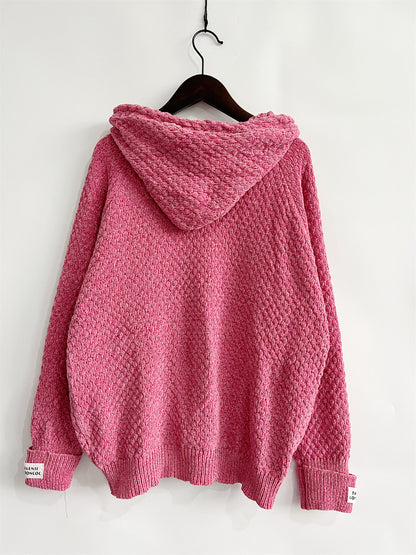 Aura Stylo - Drawstring Long Sleeve Hooded Sweater